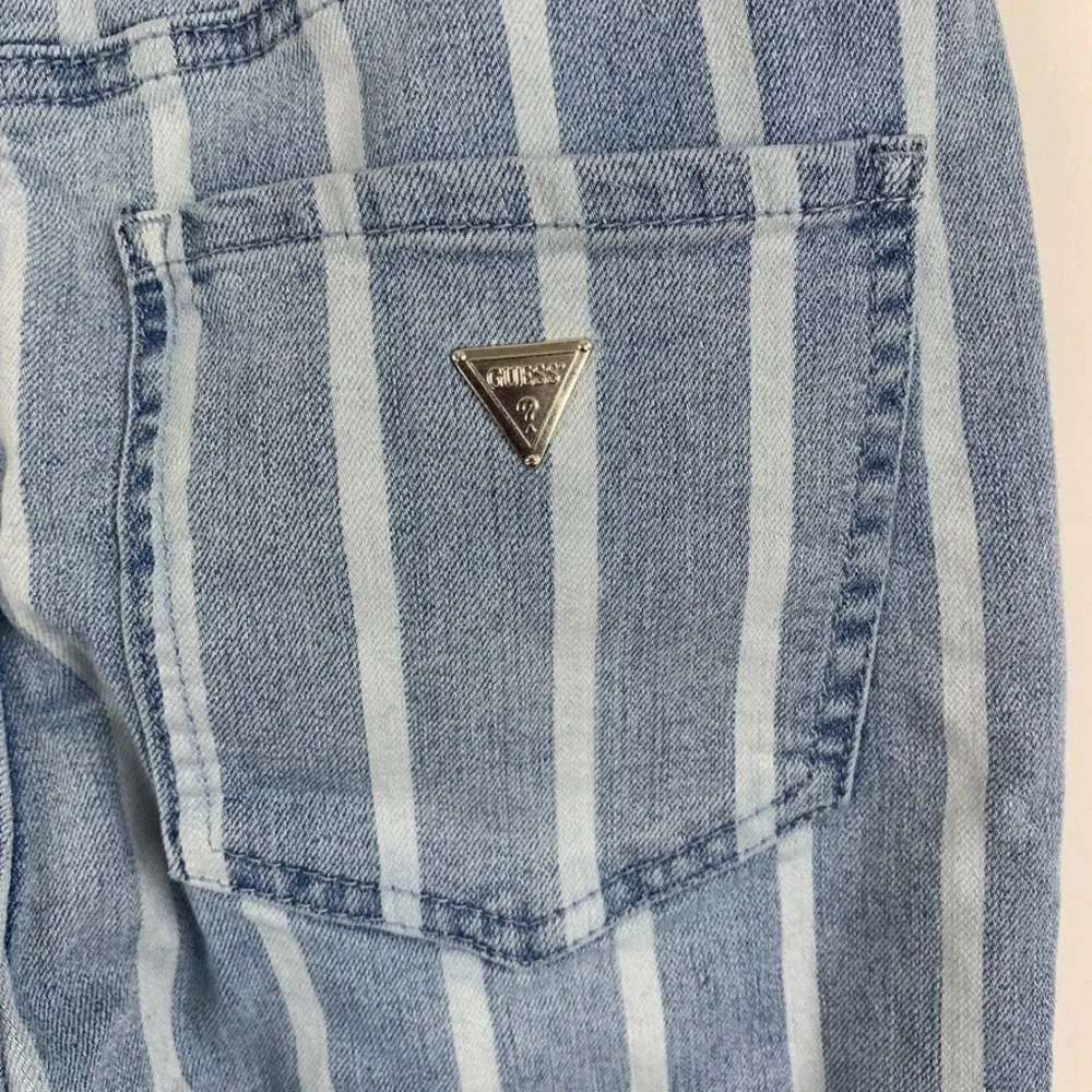 Guess Womens Jeans Striped High Rise Button Fly Skinny 24 Y2K - Picture 8 of 10